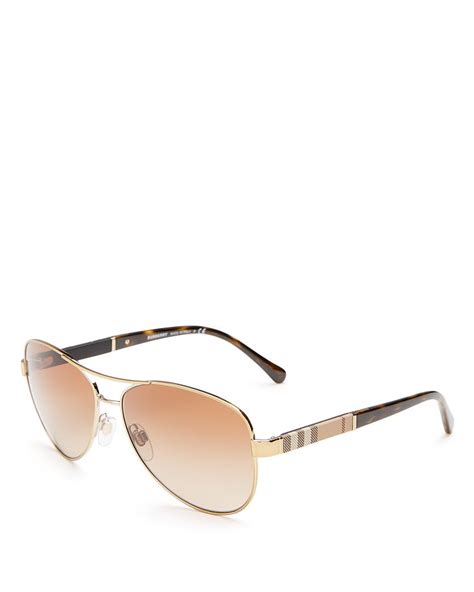 Burberry London Check Aviator Sunglasses, 59mm